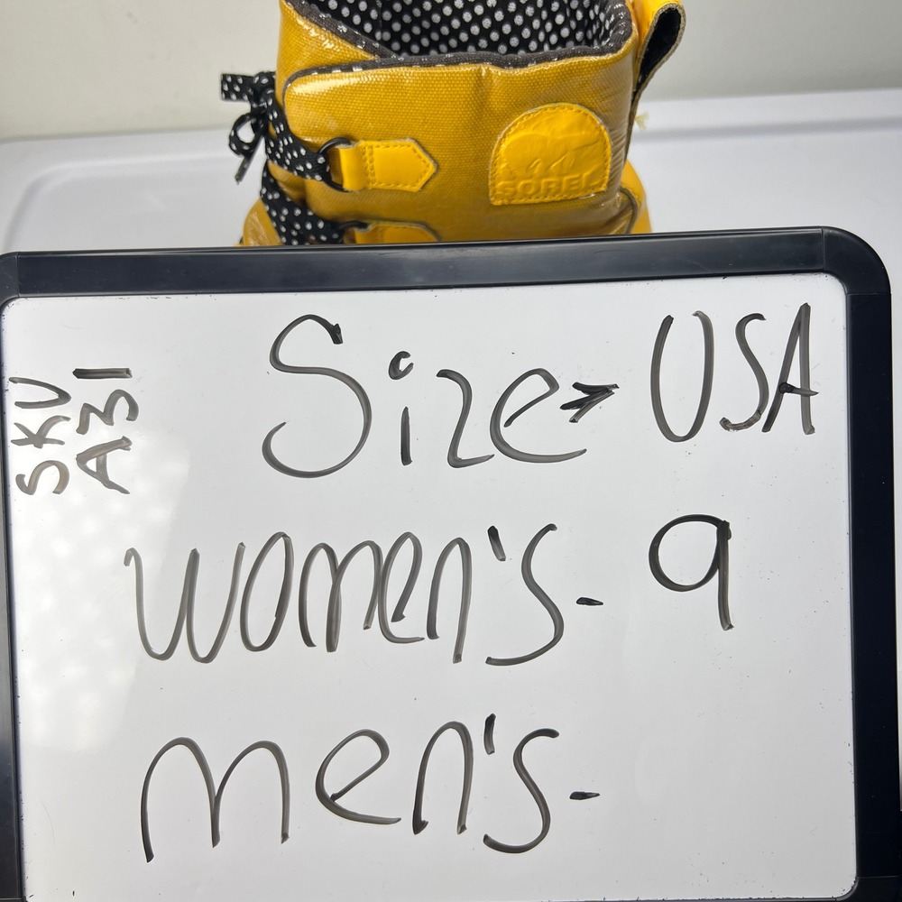 Sorel Tivoli Yellow Waterproof Rain Snow Boots Polka Dot Laces NL169106-Womens 9 - Picture 10 of 11